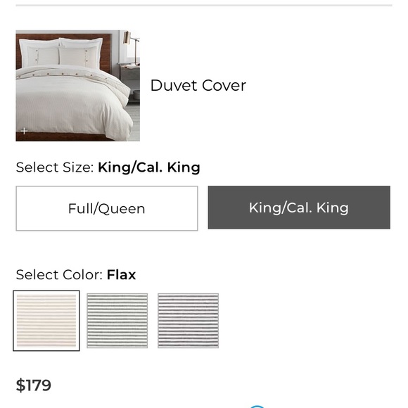 SET Pottery Barn Wheaton Striped Duvet&Shams King - Picture 3 of 6